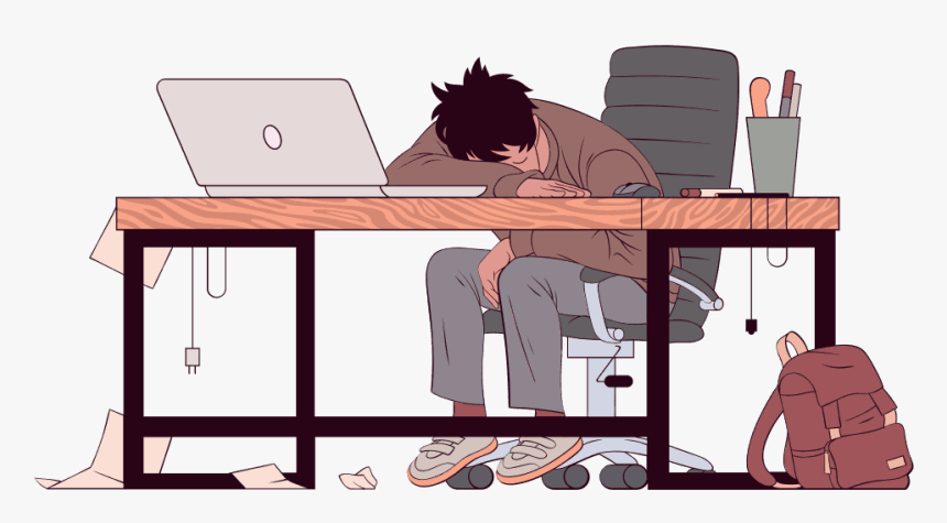 Man Sleeping On Desk Png Transparent Cartoons Man Sleeping On