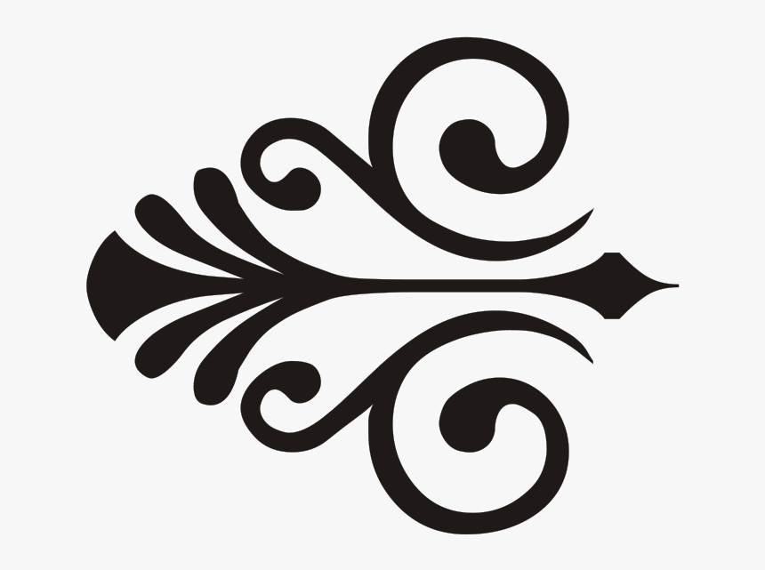 Flowers Silhouette Png - Ornament Png Black And White, Transparent Png, Free Download