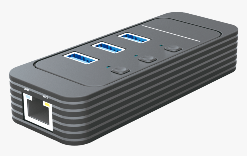 0 3 Port Hub 1 Port Gigabit Ethernet With On / Off - 1 Port Ethernet Switch, HD Png Download, Free Download