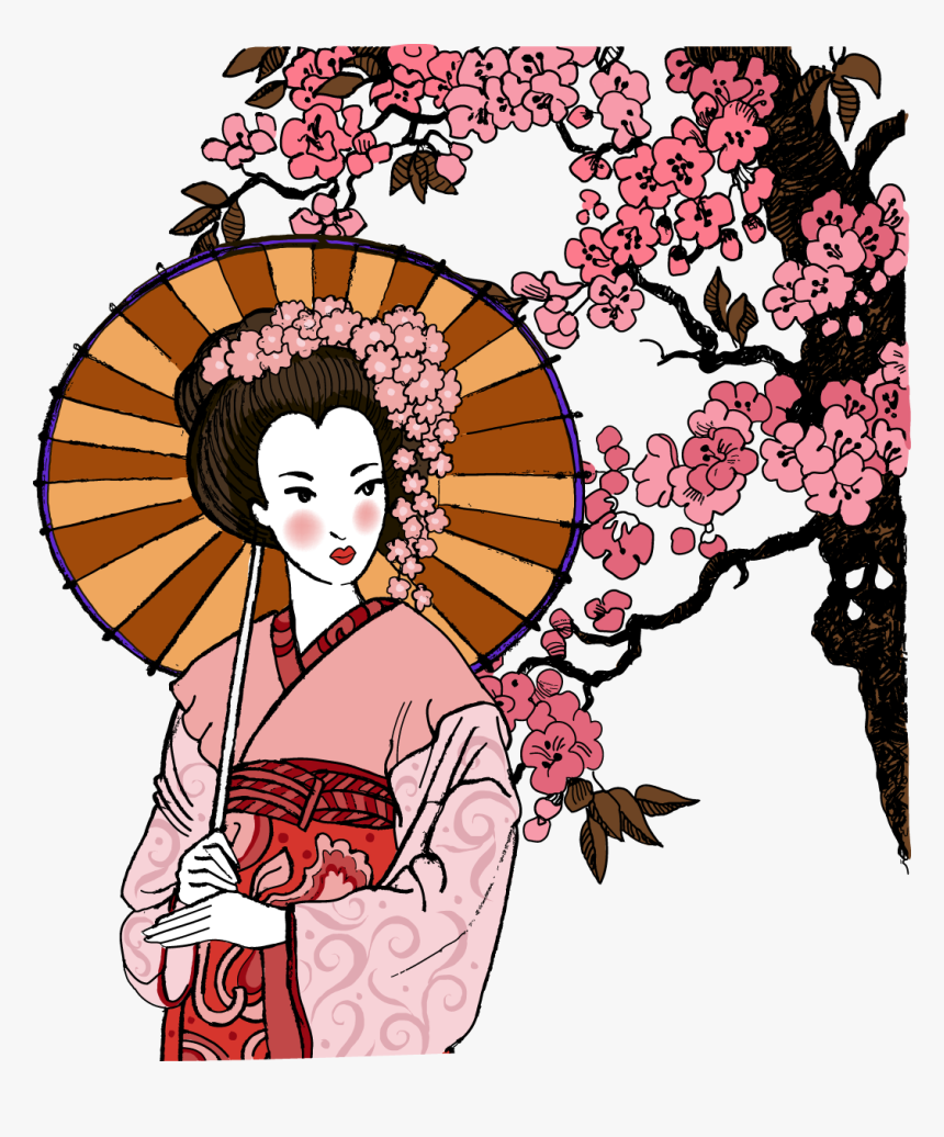 Transparent Geisha Png - Female Japanese Geisha Art, Png Download, Free Download