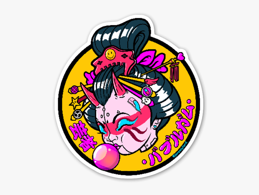 Bubblegum Geisha Sticker, HD Png Download, Free Download