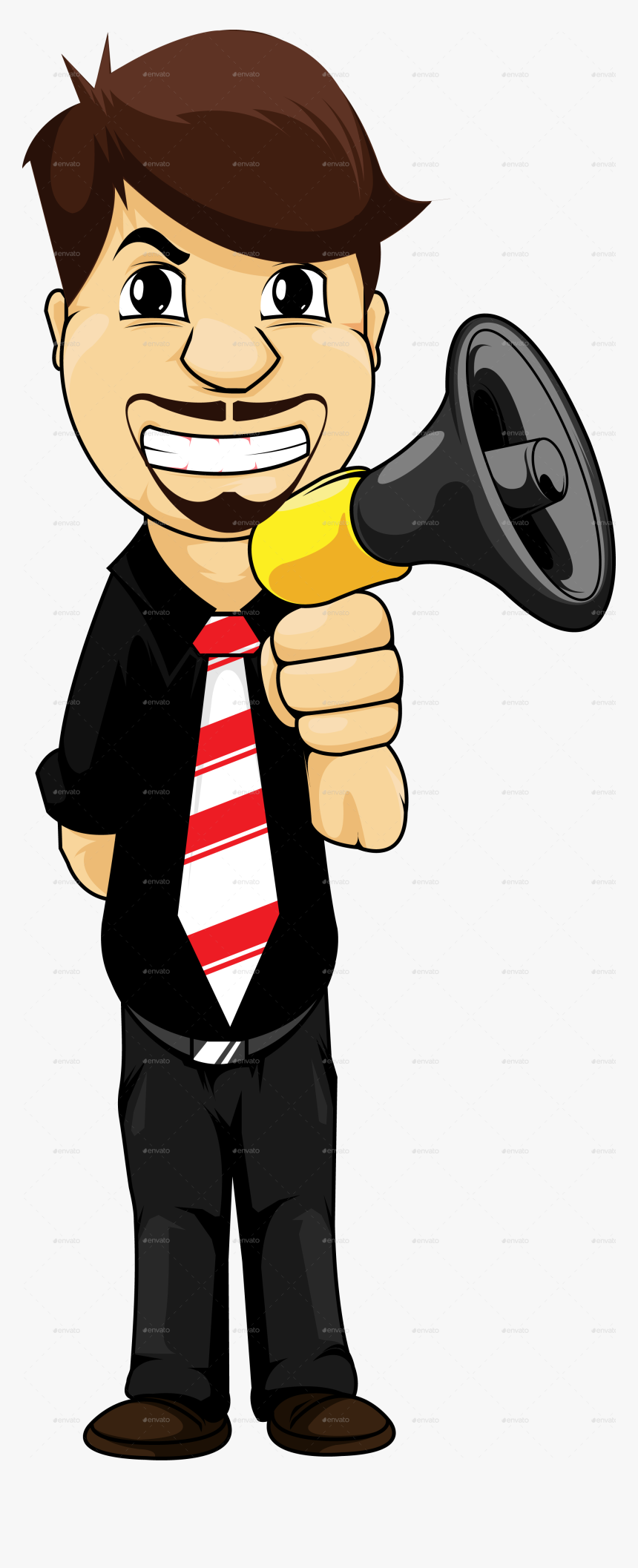 Megaphone Clipart Man - Cartoon, HD Png Download, Free Download