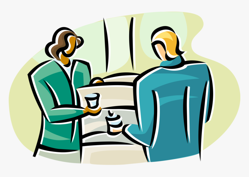 Vector Illustration Of Morning Conversation And Gossip - Illustration, HD Png Download, Free Download