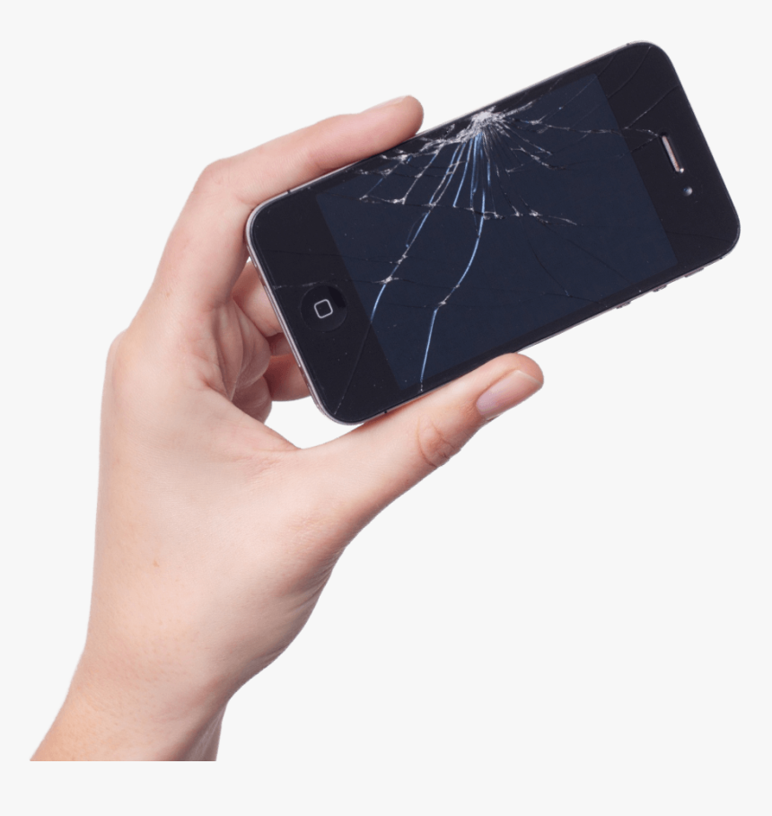 Clickaway Phone Cracked Hand V2 Optimized - Broken Phone In Hand, HD Png Download, Free Download