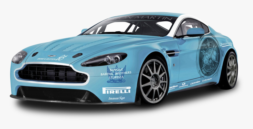 Blue Aston Martin V12 Vantage Car - Aston Martin Vantage Race Car, HD Png Download, Free Download