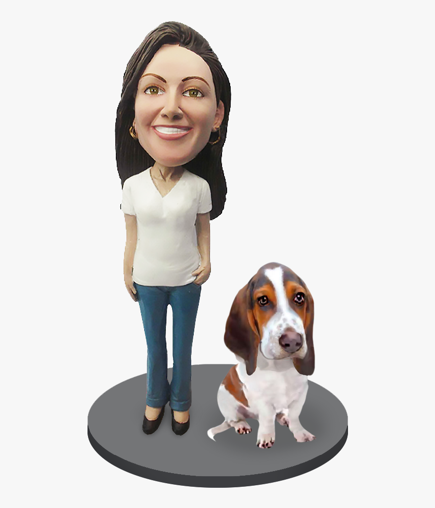 Custom Female With Custom Pet Dog Bobblehead - Pet, HD Png Download, Free Download