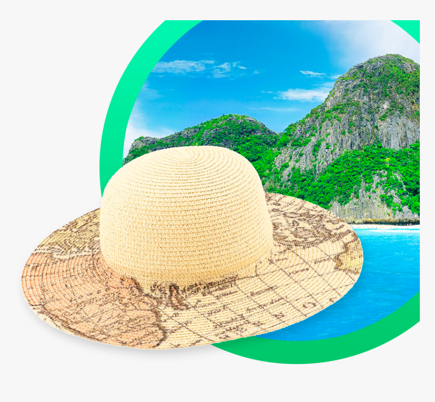 Fashion Sun Hat Map Print, HD Png Download, Free Download