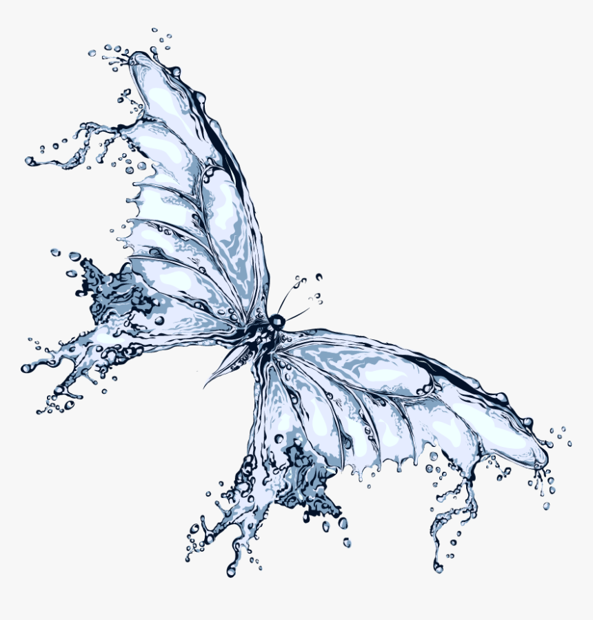 Butterfly Water Liquid Free Transparent Image Hq Clipart - Fire And Water Butterfly, HD Png Download, Free Download