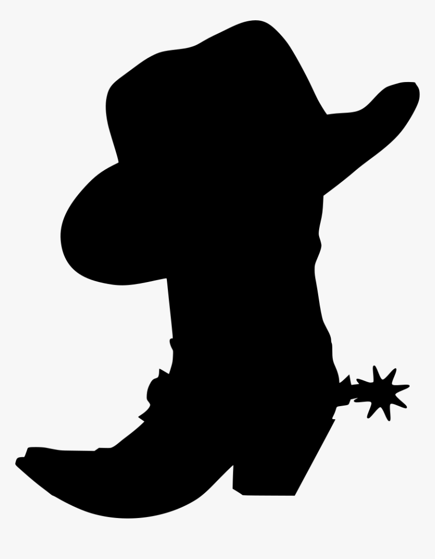 Silhouette Cowboy Boot Clipart, HD Png Download - kindpng