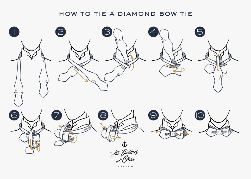 How To Tie A Diamond Bow Tie - Diamond Bow Tie Knot, HD Png Download, Free Download