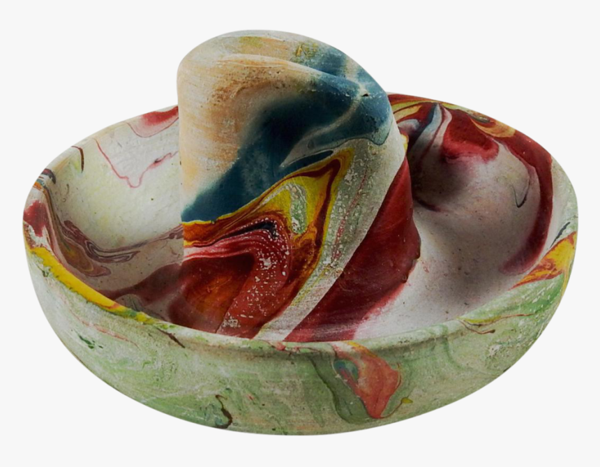 Vintage Swirl Meyer Pottery Cowboy Hat Ashtray - Marble, HD Png Download, Free Download