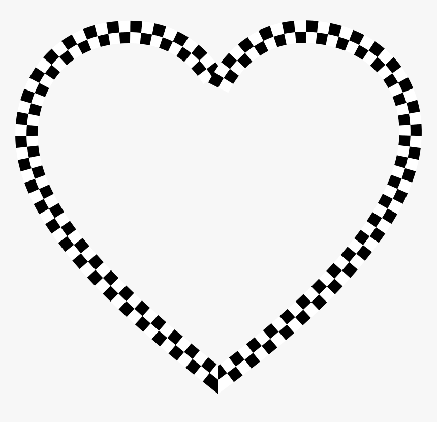Black And White Checkered Heart Checkered Flag Heart Clip Art Hd Png Download Kindpng
