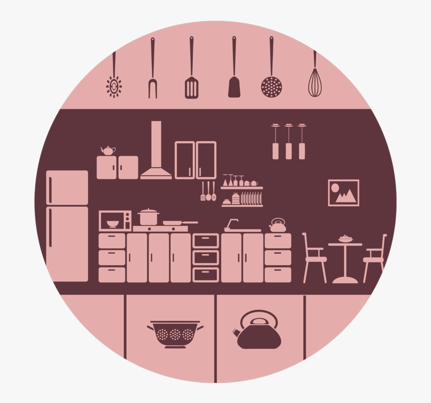 Kitchen Icons Round Placemat "
 Class= - Pink Kitchen Icon, HD Png Download, Free Download