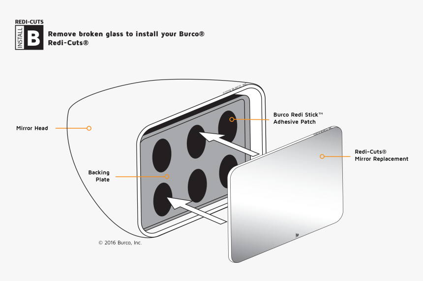 Redicuts Installb - Ball Pivoting Back Plate Removal Mirror, HD Png Download, Free Download