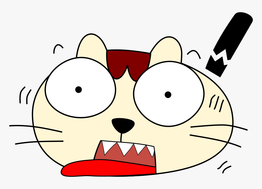 A Scared Cat - Scared Cat Faces Clipart, HD Png Download, Free Download