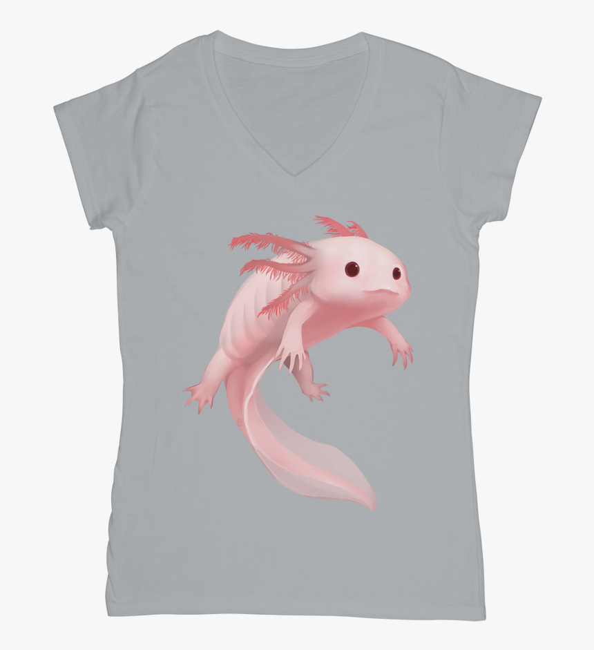 Rl002 Axolotl Pink ﻿women"s V Neck T Shirt - Axolotl, HD Png Download, Free Download