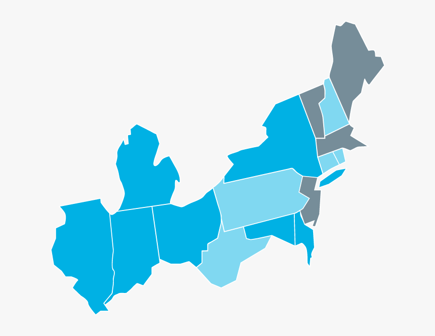 Northeast Region Heat Map - Northeast Region Silhouette, HD Png Download, Free Download