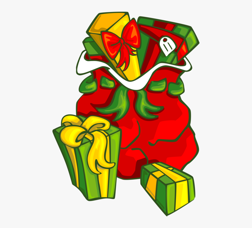 Vector Illustration Of Santa"s Sack With Christmas, HD Png Download, Free Download