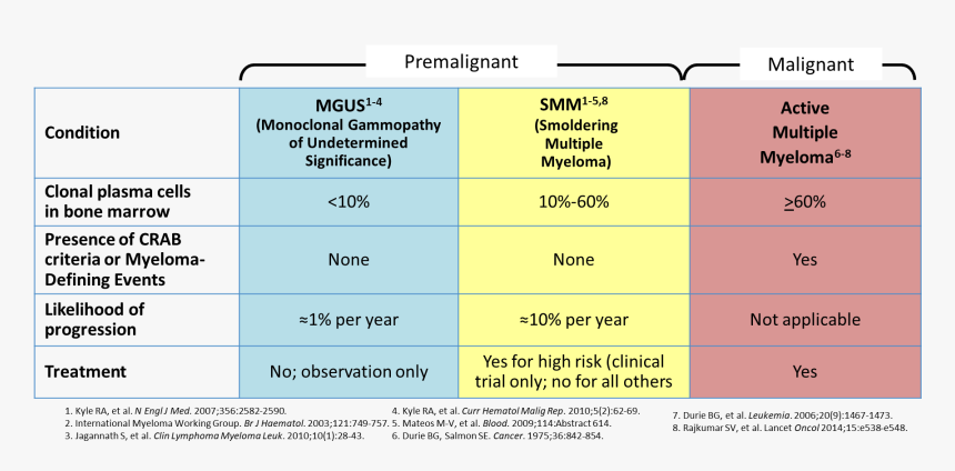 Graph Of Imwg Guidelines For Multiple Myeloma Diagnosis - Multiple Myeloma Diagnosis, HD Png Download, Free Download