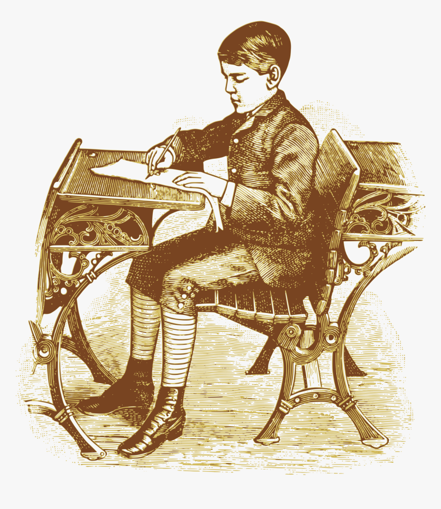 Boy At School - Vintage Student Png, Transparent Png, Free Download