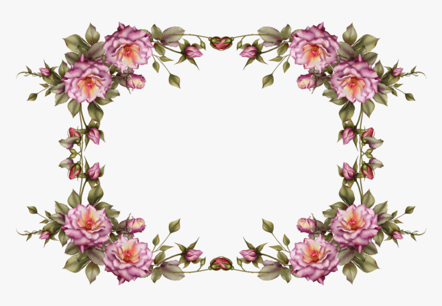 Flower Frame Clipart - Transparent Background Flower Frame Png, Png Download, Free Download