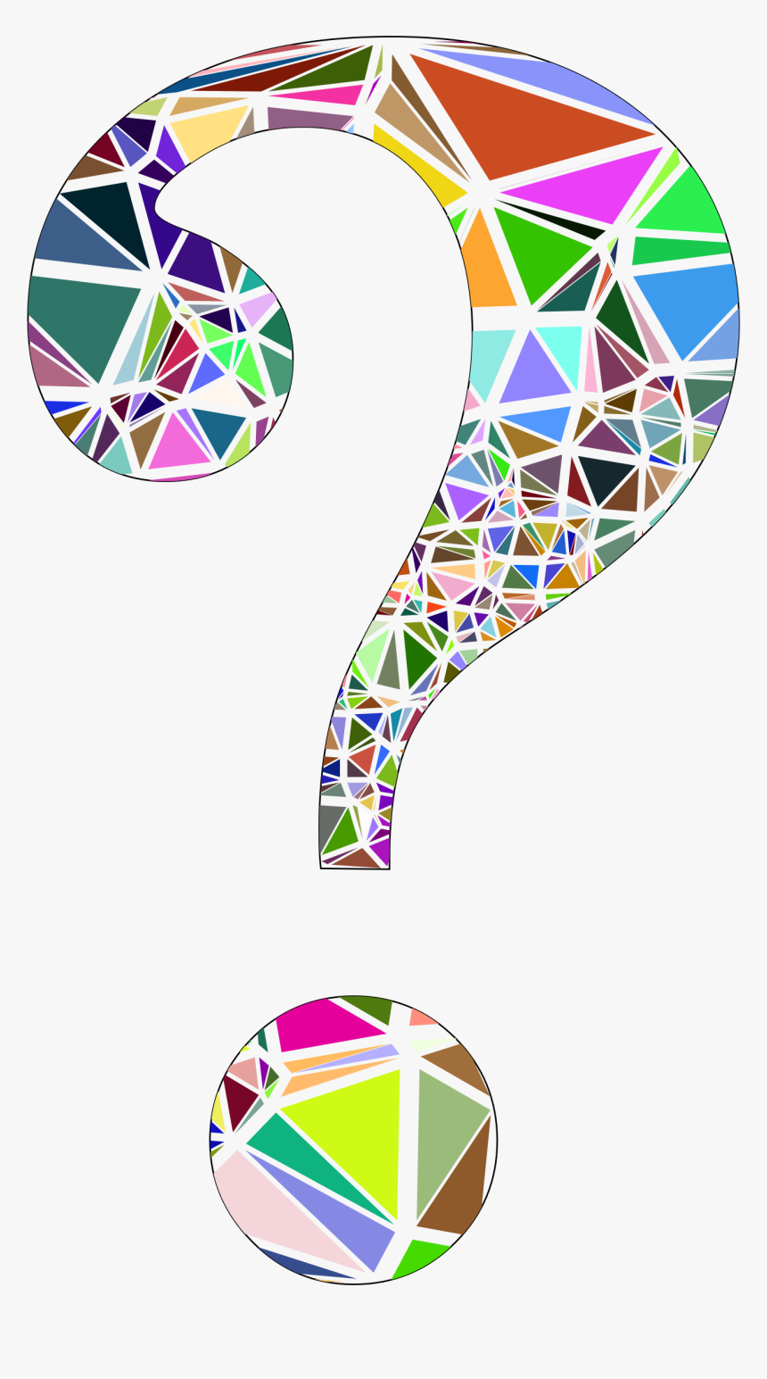 Low Poly Shattered Question Mark With Stroke Clip Arts - Question Mark Design Png, Transparent Png, Free Download