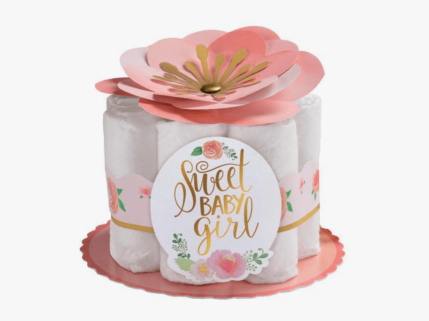 Floral Baby Girl Diaper Centerpiece Kit - Diaper Centerpiece, HD Png Download, Free Download