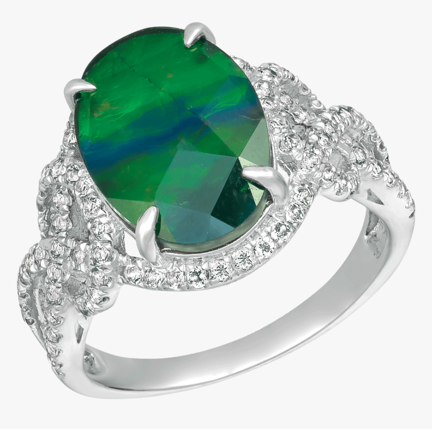 925 Silver Topaz Twist Shank Kehlani Ring By Korite - Emerald, HD Png Download, Free Download