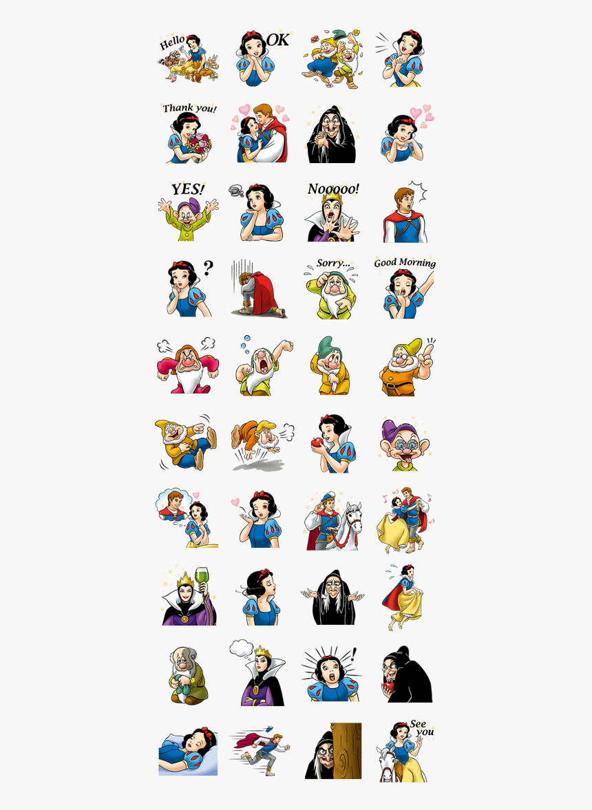 Zeestraat volwassen bossen Snow White And The Seven Dwarfs - Stitch Stickers Whatsapp Iphone, HD Png  Download - kindpng