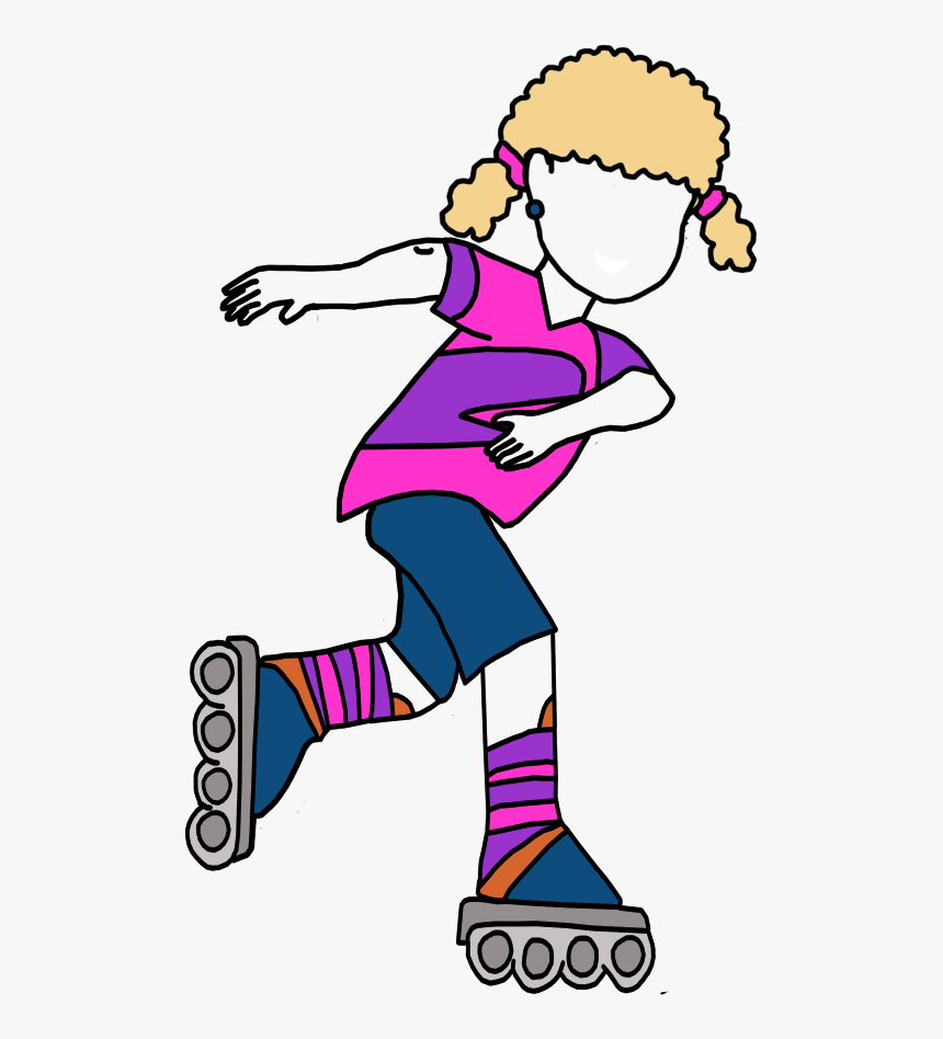 roller skating girl clipart