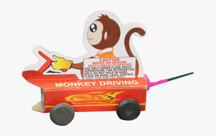 cartoon monkey driving a car