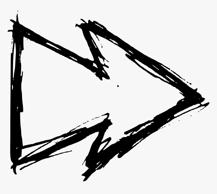 Hand Drawn Arrow - White Hand Drawn Arrow Png, Transparent Png - kindpng