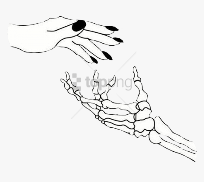 Reaching Up Toppng Simple Skeleton Hand Drawing Transparent Png Kindpng