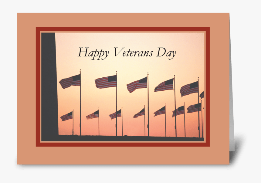 Veterans Day, Flags At Sunset Greeting Card - Picture Frame, HD Png Download, Free Download