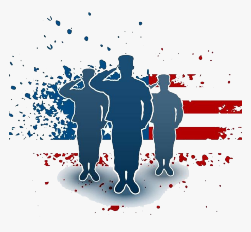 Transparent Veterans Day Clipart - Saluting Transparent Soldier Silhouette, HD Png Download, Free Download