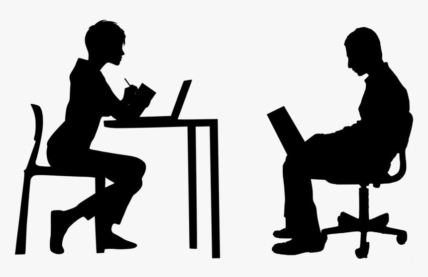 Evaluations Stress Out Many Teachers And Stress Does- - Person Sitting At Desk Silhouette, HD Png Download, Free Download