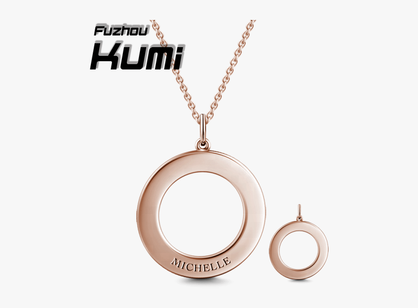 925 Solid Silver Circle Charm Stamped 1 Name Necklace - Locket, HD Png Download, Free Download