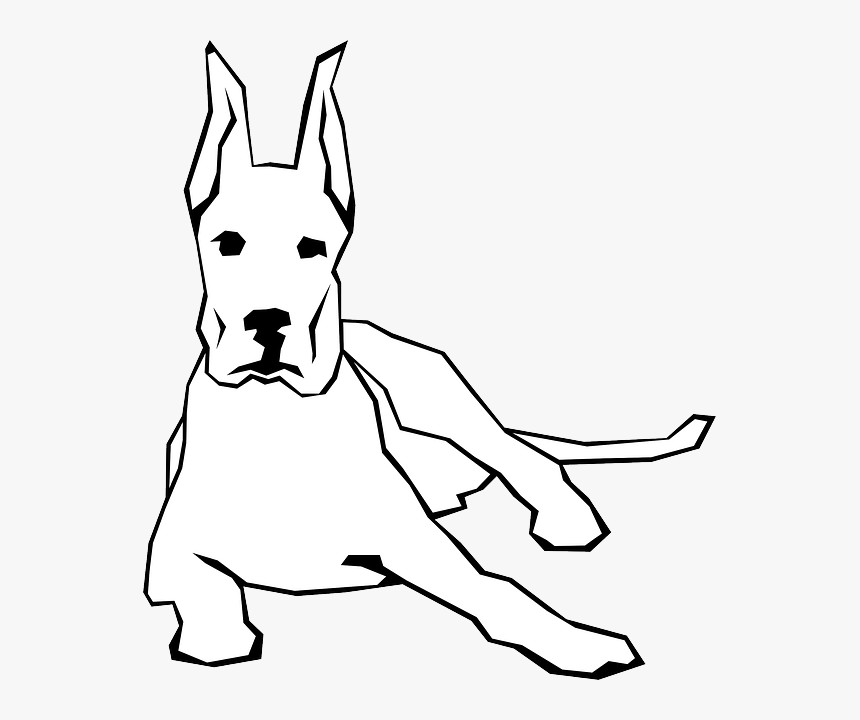 Simple Great Dane Drawing, HD Png Download kindpng