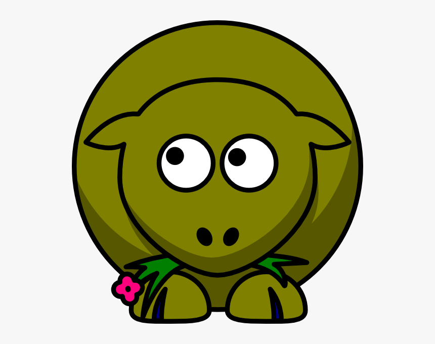 Sheep Olive Green Two Toned Looking Up To Left Svg - Goat Cartoon Png, Transparent Png, Free Download