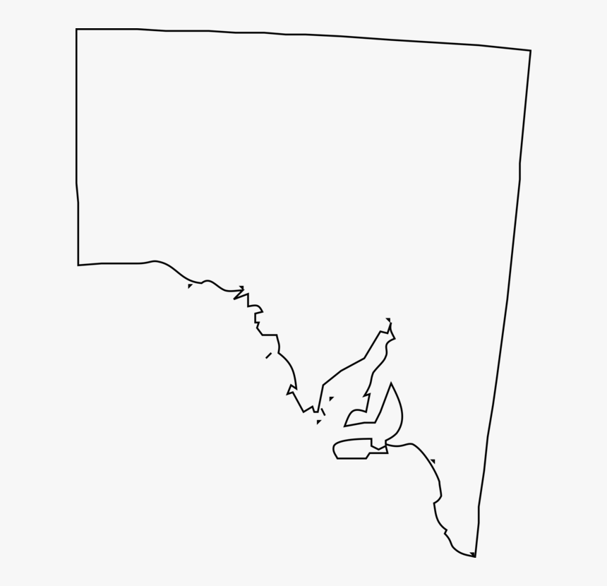 South Australia Map Outline Line Art,Angle,Area - South Australia Map Outline, Hd Png Download - Kindpng