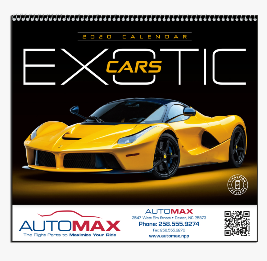 Picture Of Exotic Cars Wall Calendar - Calendar With Cars, HD Png ...