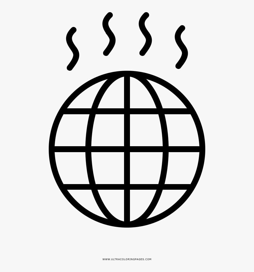 Global Warming Coloring Page - Internet Vector, HD Png Download, Free Download