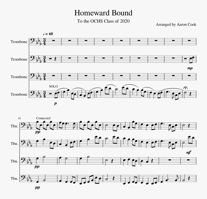 Greensleeves Trombone Sheet Music, HD Png Download, Free Download