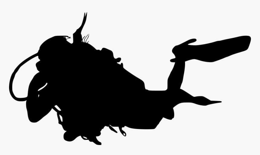 Silhouette Clip Art - Transparent Scuba Diver Png, Png Download, Free Download