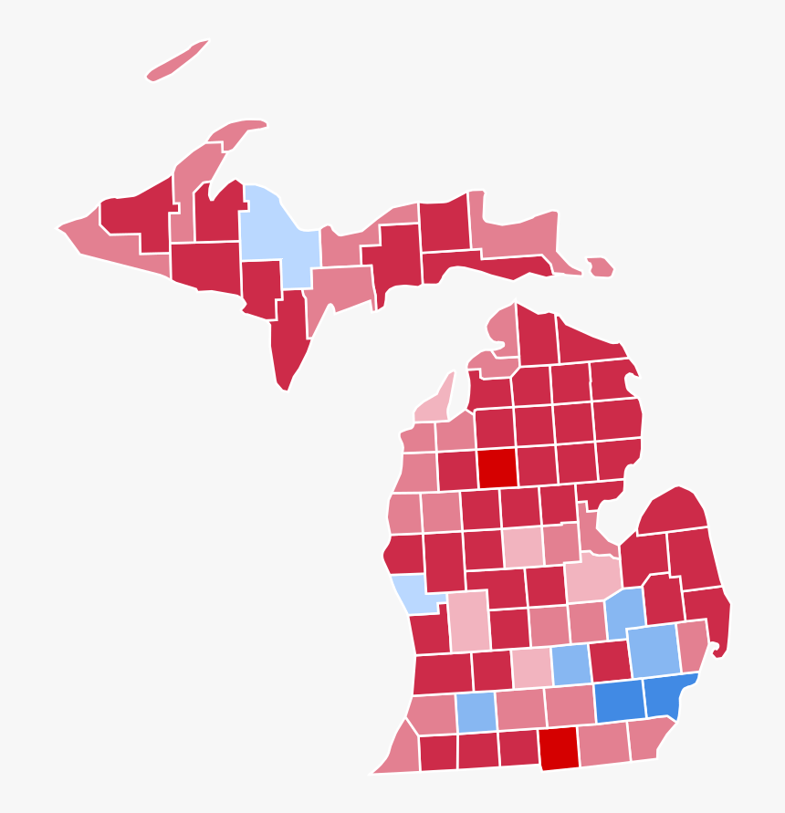 Michigan 2016 Election Map, HD Png Download, Free Download