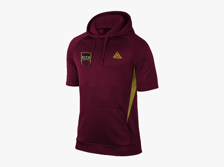 Hoodie Shooting Shirt Short Sleeve Maroon, HD Png Download, Free Download