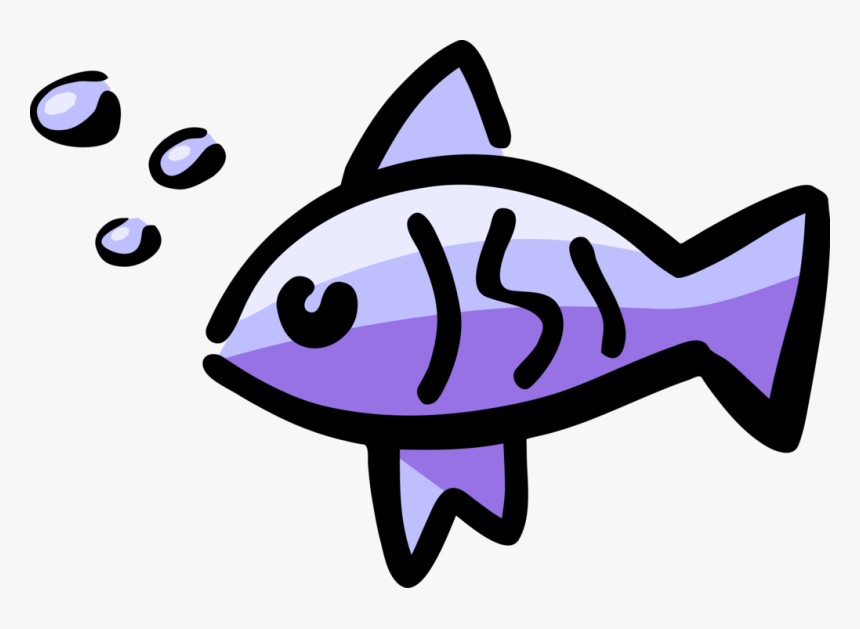 Vector Illustration Of Purple Fish Symbol With Bubbles, HD Png Download, Free Download