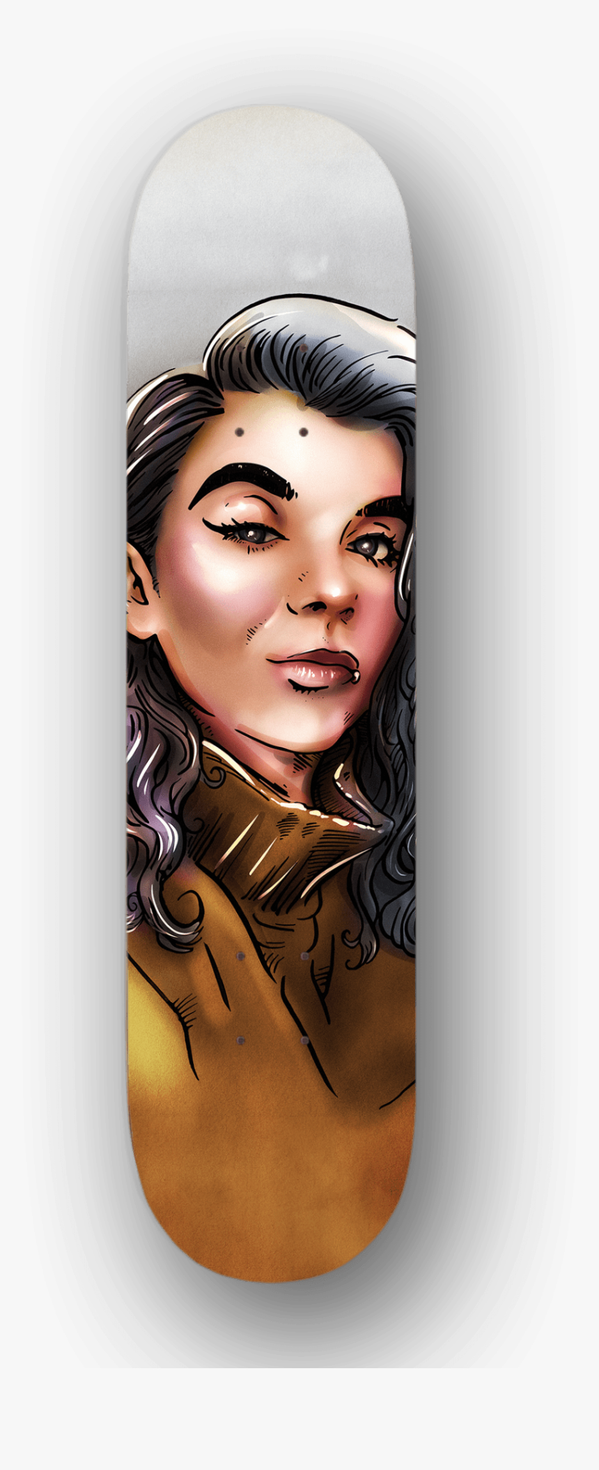 Blue Grey Hair Lady Skateboard Deck - Skateboard Deck, HD Png Download, Free Download