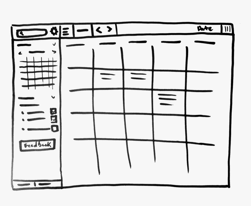 Calendar Ui Wireframe - Wireframe Program, HD Png Download, Free Download