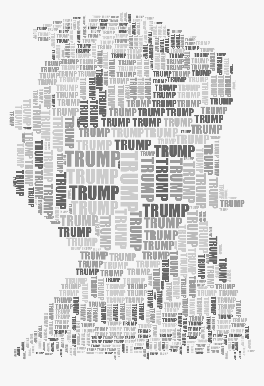 Trump Profile Word Cloud Grayscale Clip Arts - Donald Trump, HD Png Download, Free Download